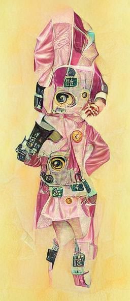 Cyberpunk Magical Girl Transformation After Klimt