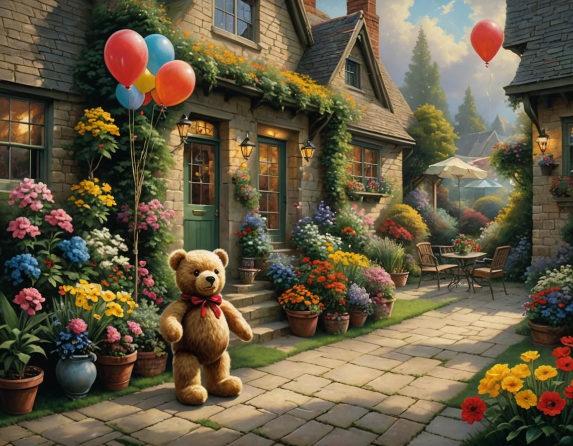 Charming Cottage Scene in Impressionistic Style