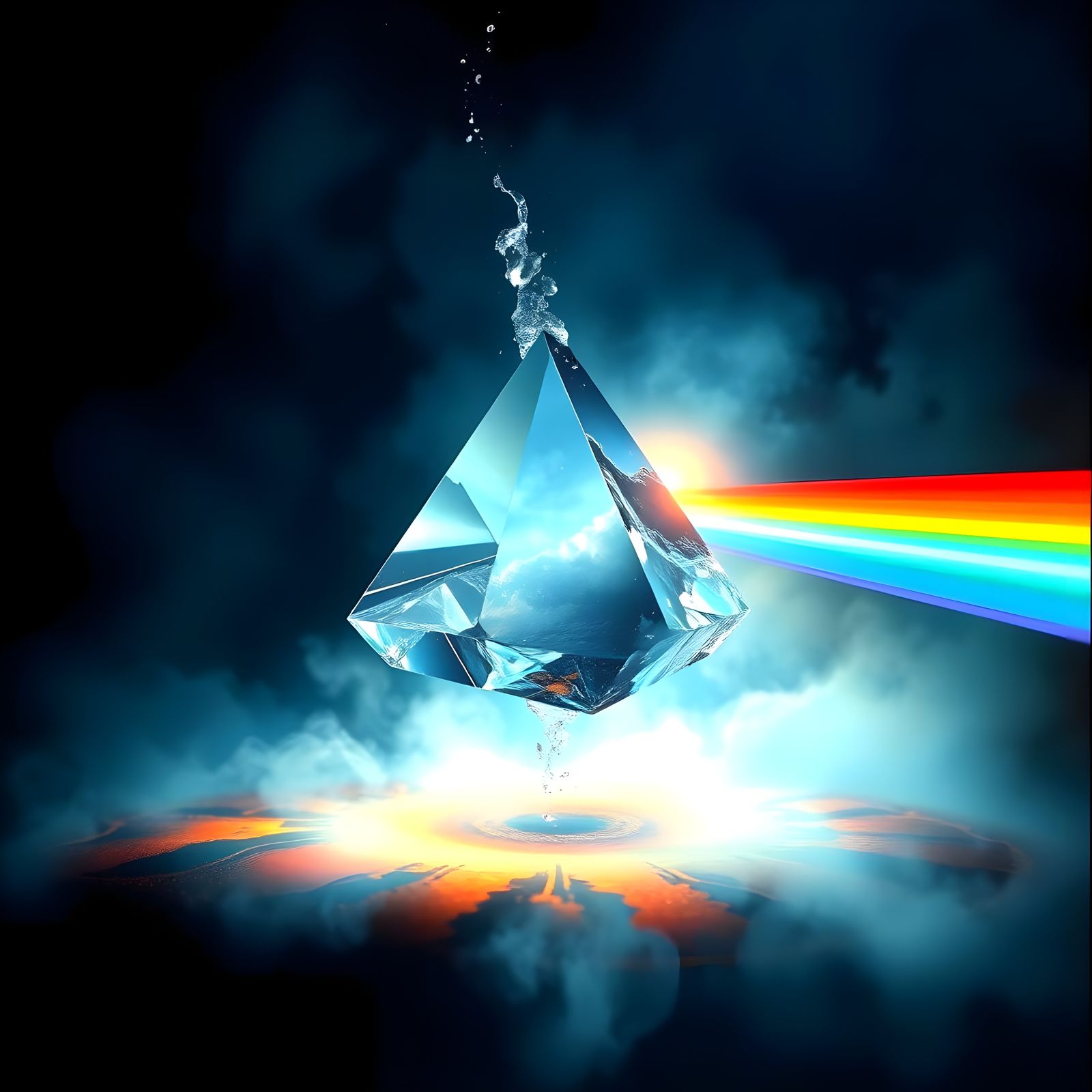 Mystical Prism Refracts Rainbows on the Moon