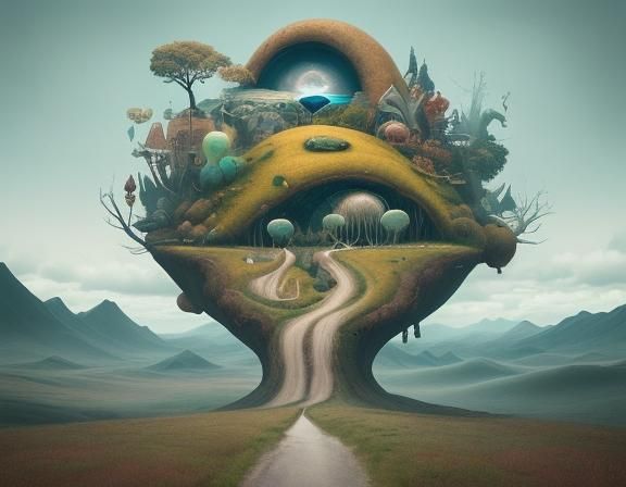 AI-Generated Surreal Landscapes and Whimsical Characters