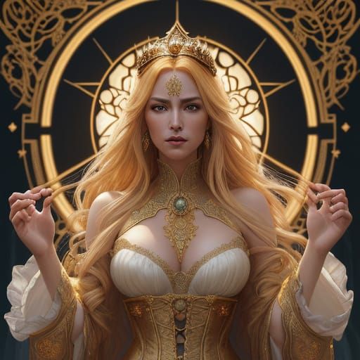 Noblewoman With Sun Crown, Gothic Victorian Style