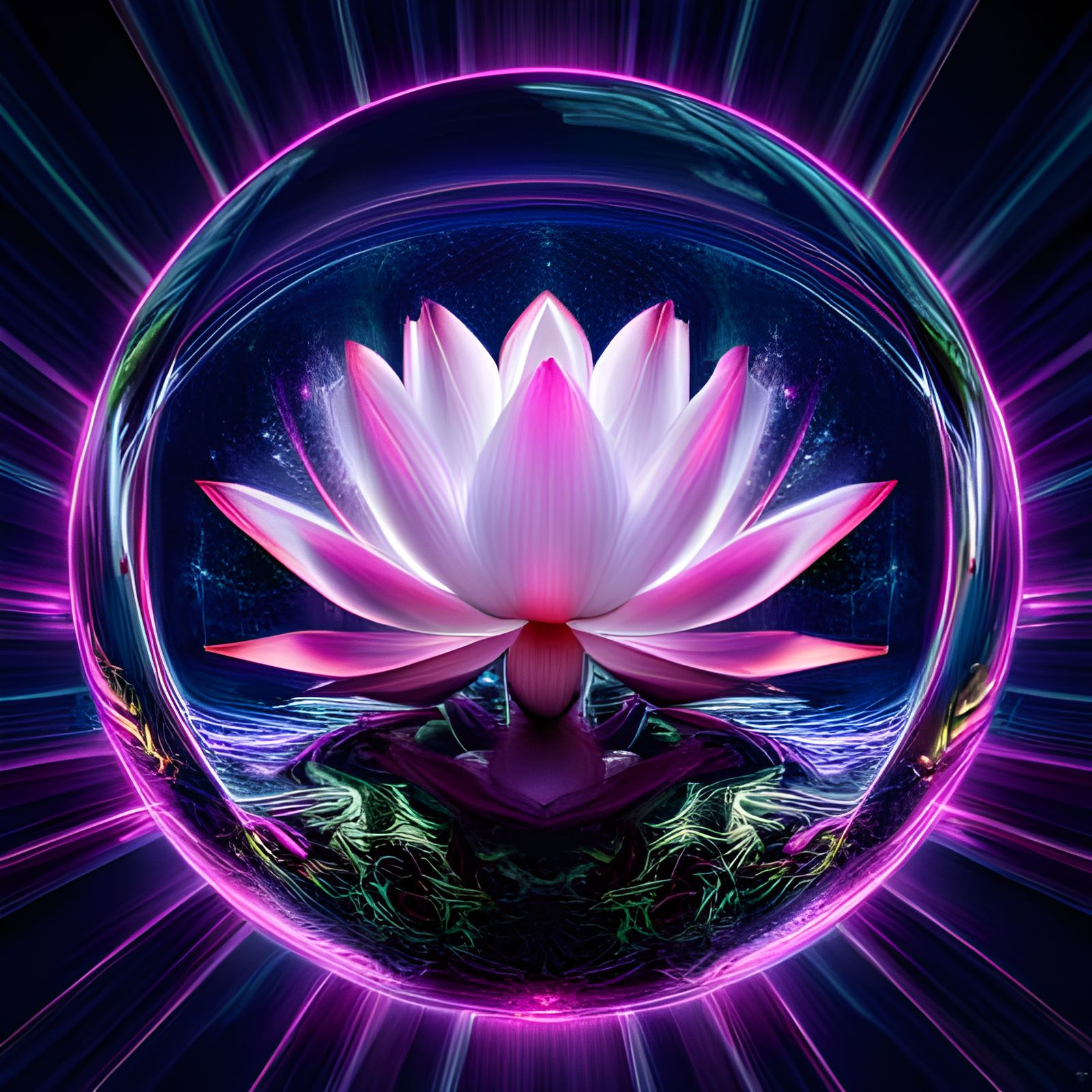 Lotus Flower in Glass