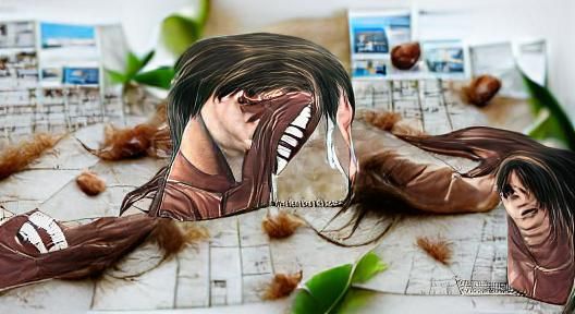 Eren Yeager Crying with Long Hair