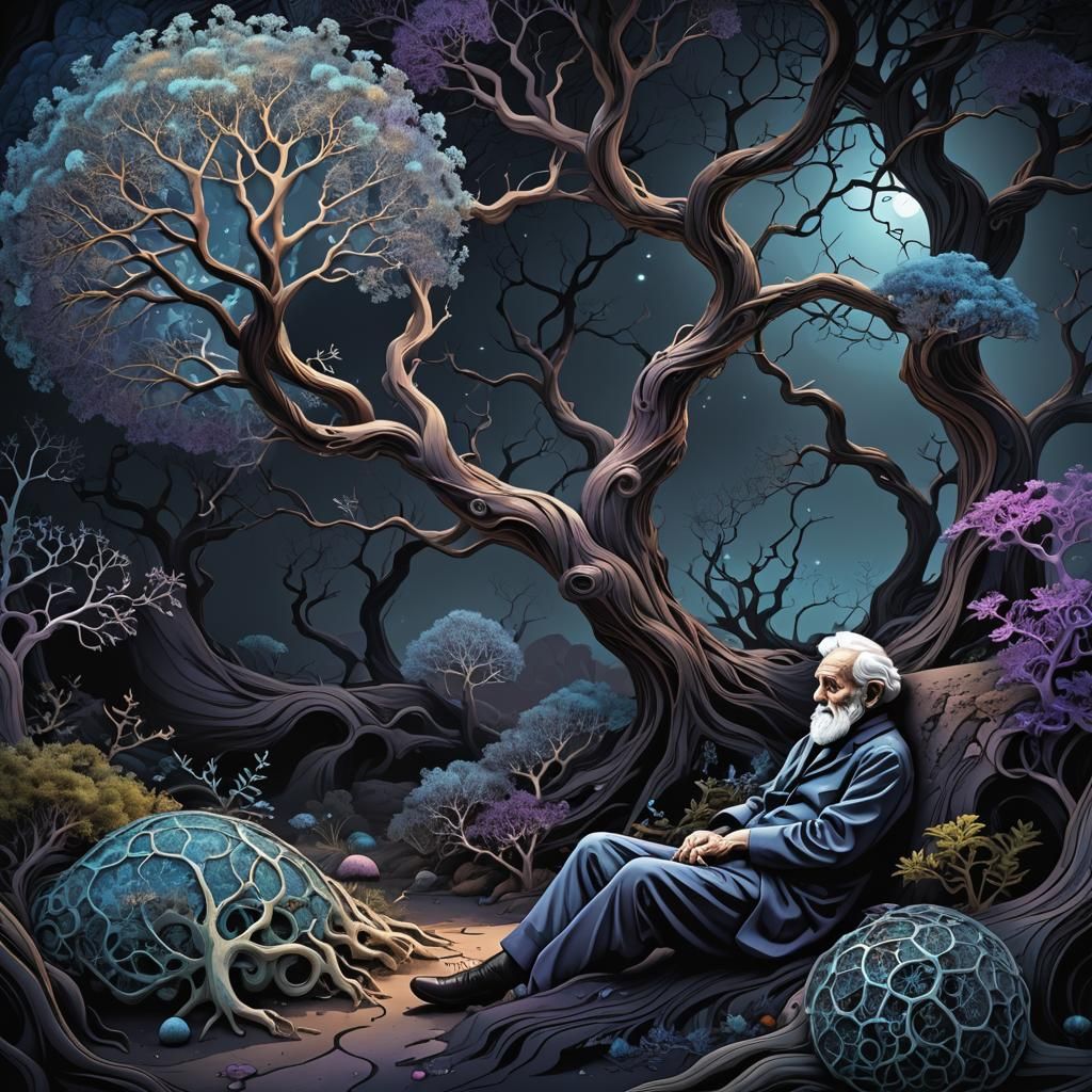 Eerie Vivarium: Fractal Patterns in Abstract Vector Art