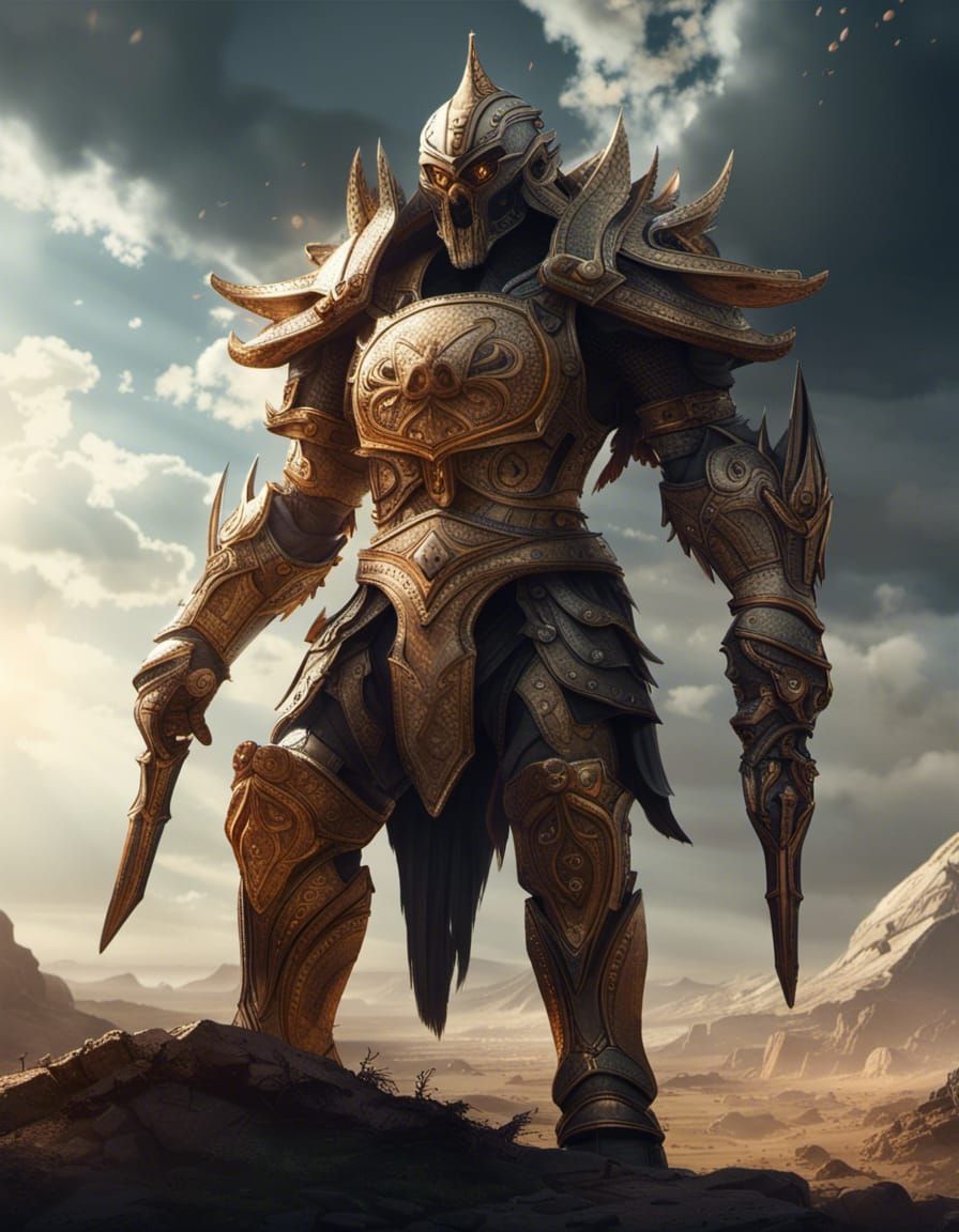 Lion Warrior in Hoplite Armor, 3D Game Art