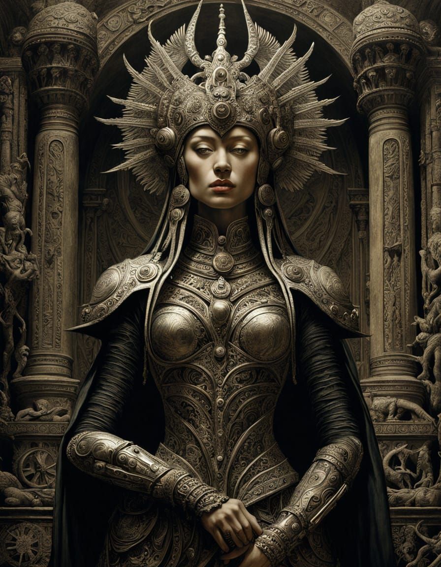Ancient Goddess of War and Justice in Forgotten Armor