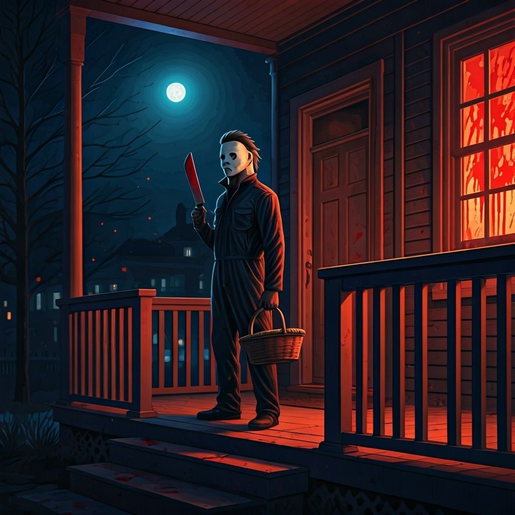 Michael Myers Trick-or-Treating Horror Scene