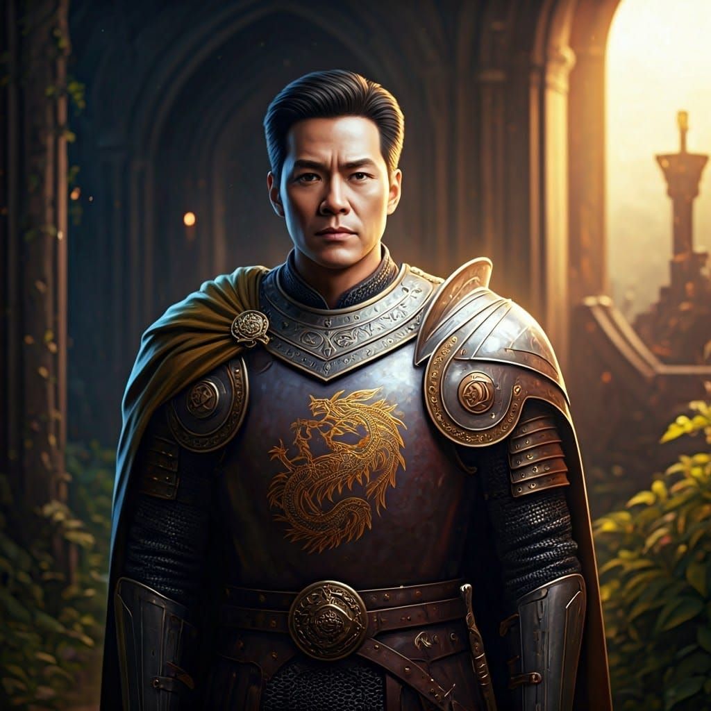 Medieval Hero in Fantasy Landscape