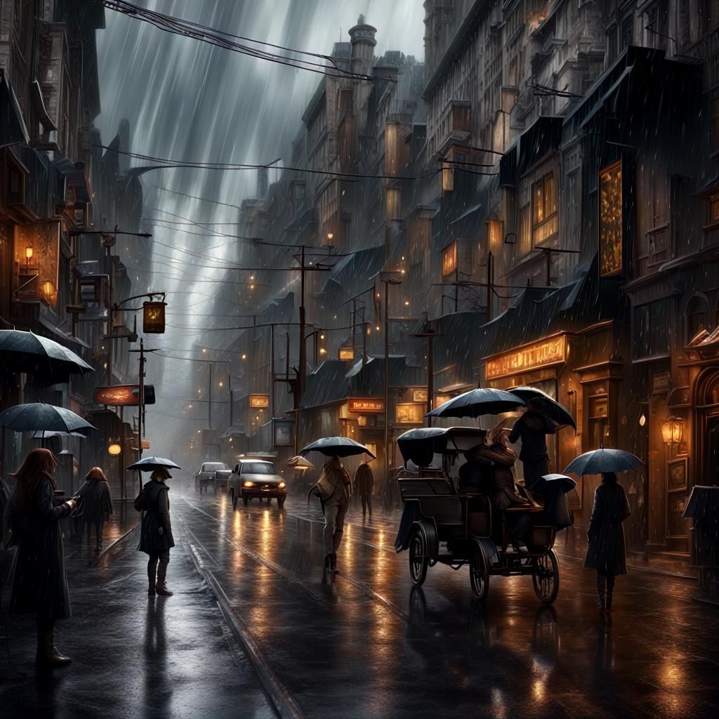 Dramatic Rainy Day Scene: Digital Matte Painting