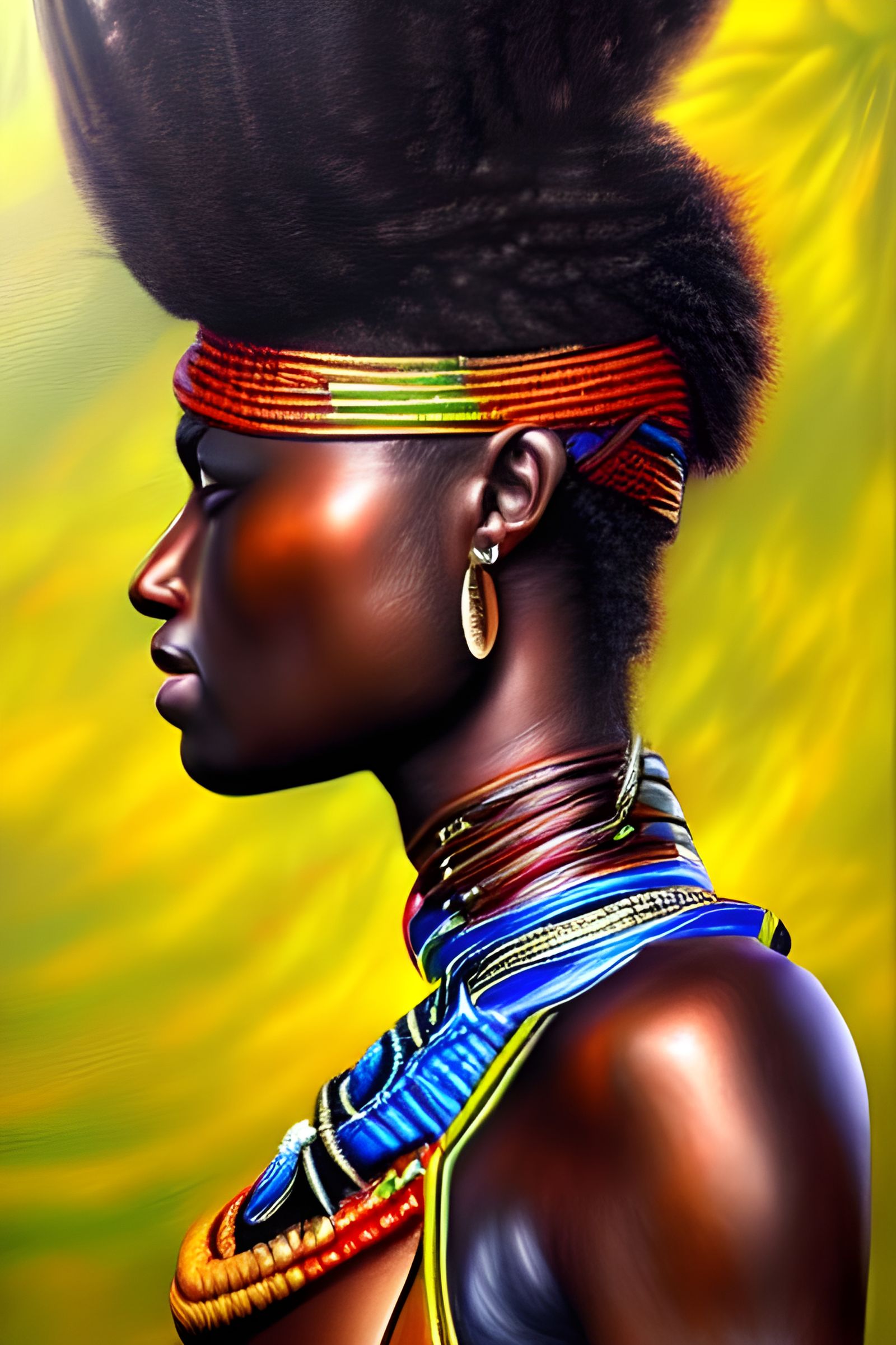 African female Warrior HDR hyperdetailed photorealistic oil ...