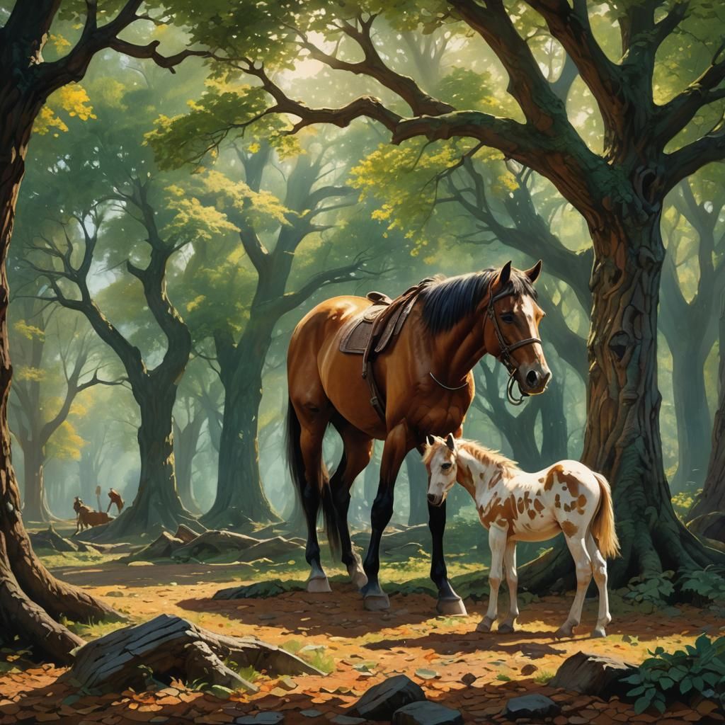 Horse in Sunlight: A Fantasy Equine Portrait
