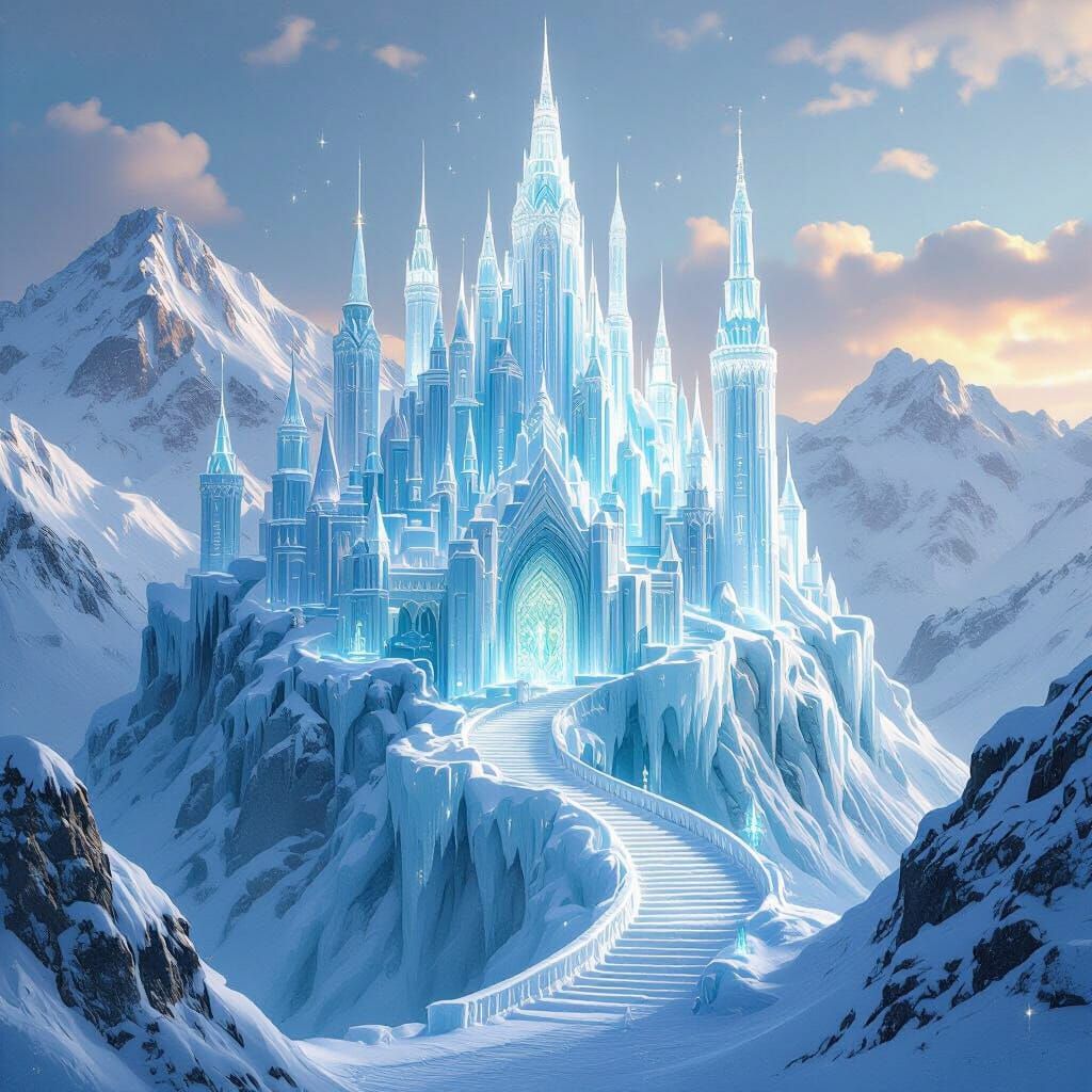 Majestic Ice Castle: Fantasy Concept Art