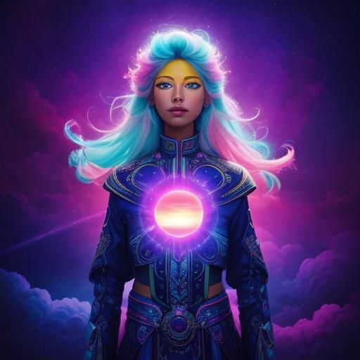 Cosmic Sky with Pink Clouds, Digital Art