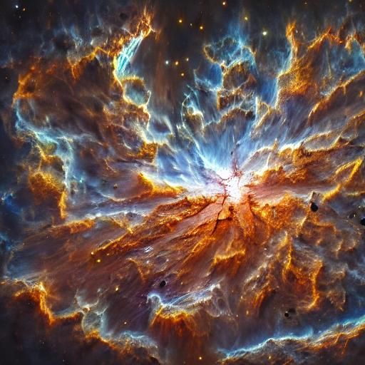 Colorful Nebula in Space Art Style