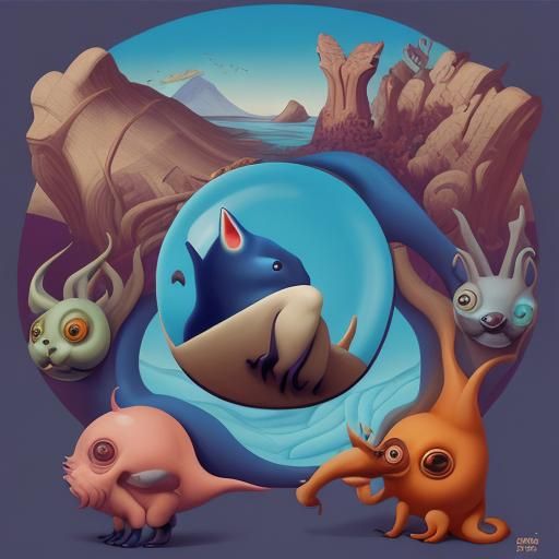 Weird Animals in Surreal Peca Art Style