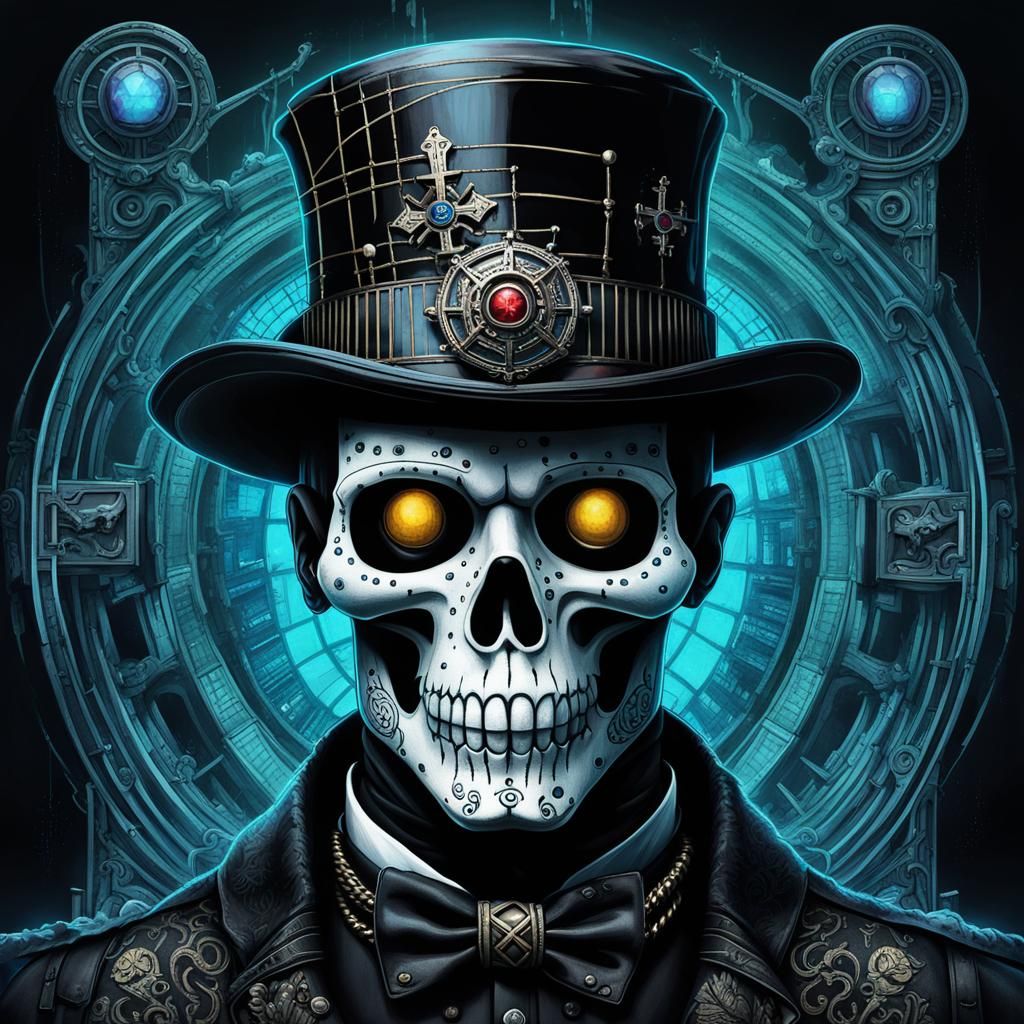 Cyberpunk Voodoo Loa Portrait: Baron La Croix