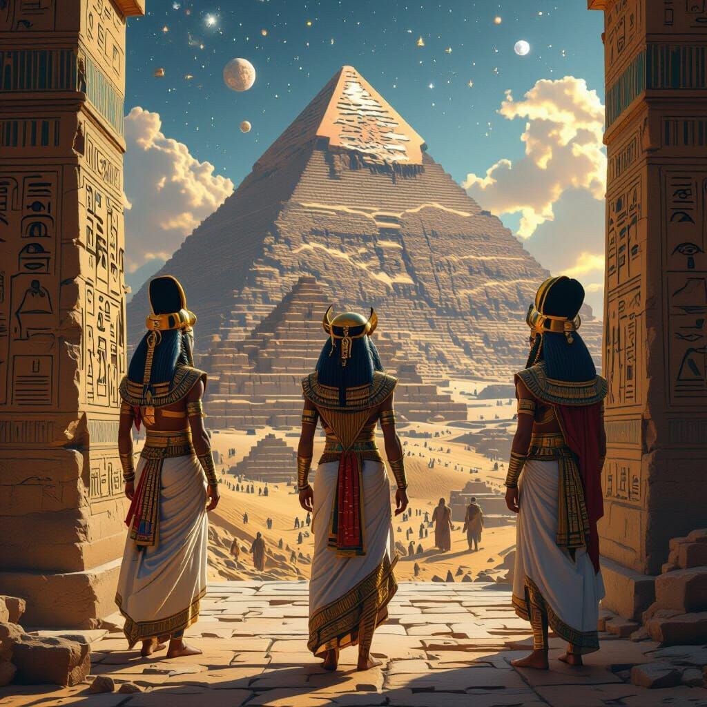 Egyptian Pharaohs at the Pyramids of Giza
