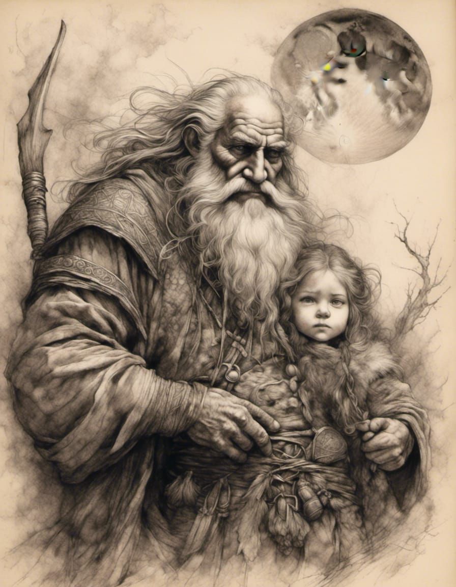 Viking Father and Son Tattoo Design