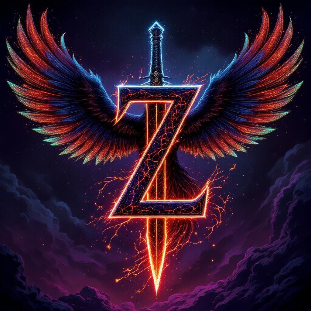 Shadow Phoenix Logo in Cyberpunk Style