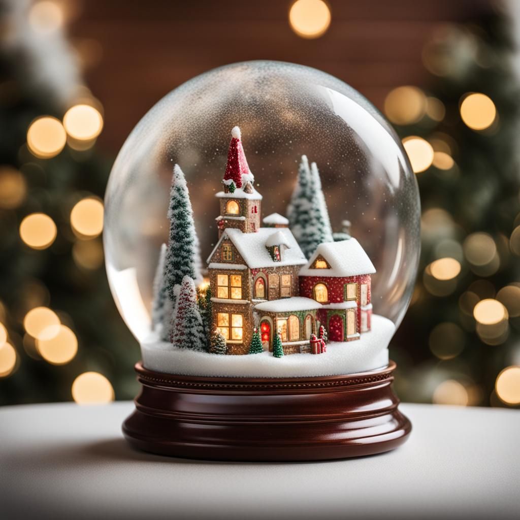 Christmas Scene Inside Snow Globe