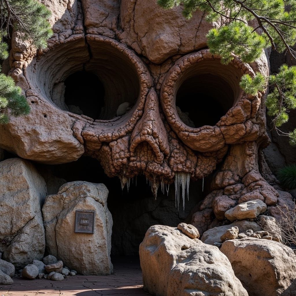 Skull Rock Formation with Intricate Details