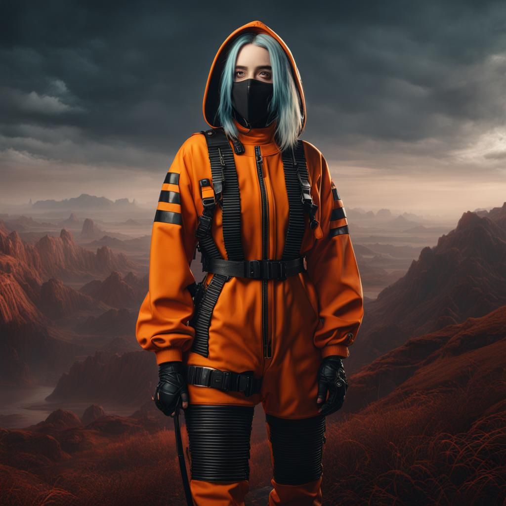 Billie Eilish as Prisoner: Detailed Fantasy Art