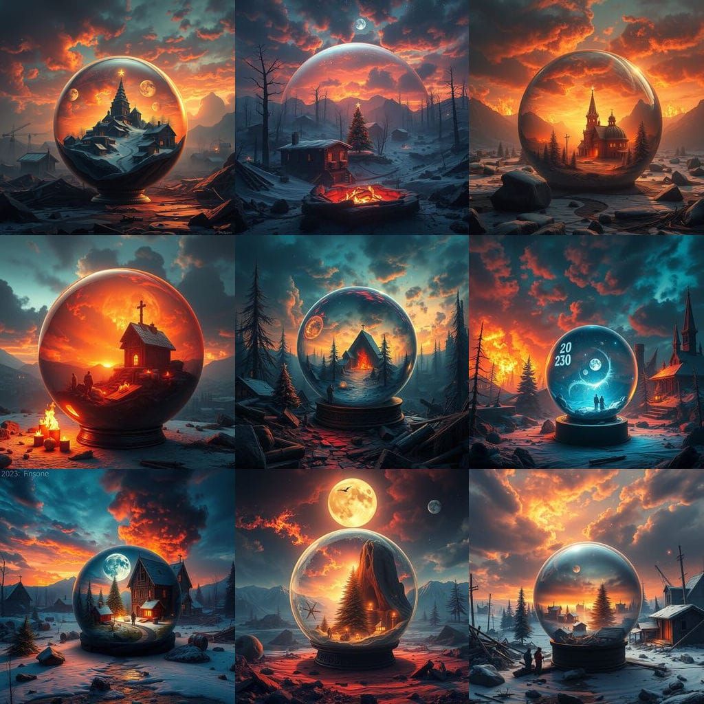 Apocalyptic Christmas in a Futuristic, Burning Wasteland