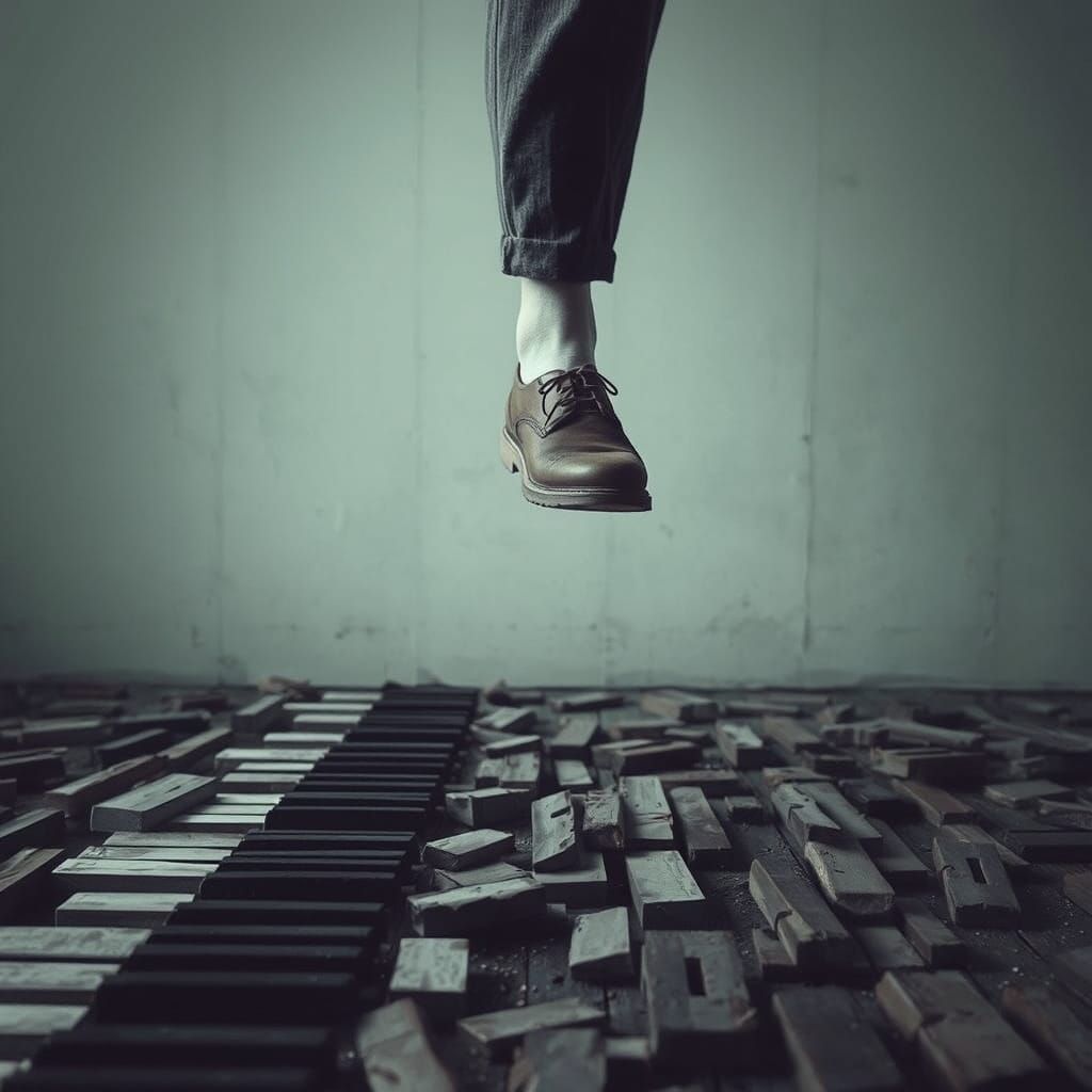 Eerie Still Life with Suspended Foot