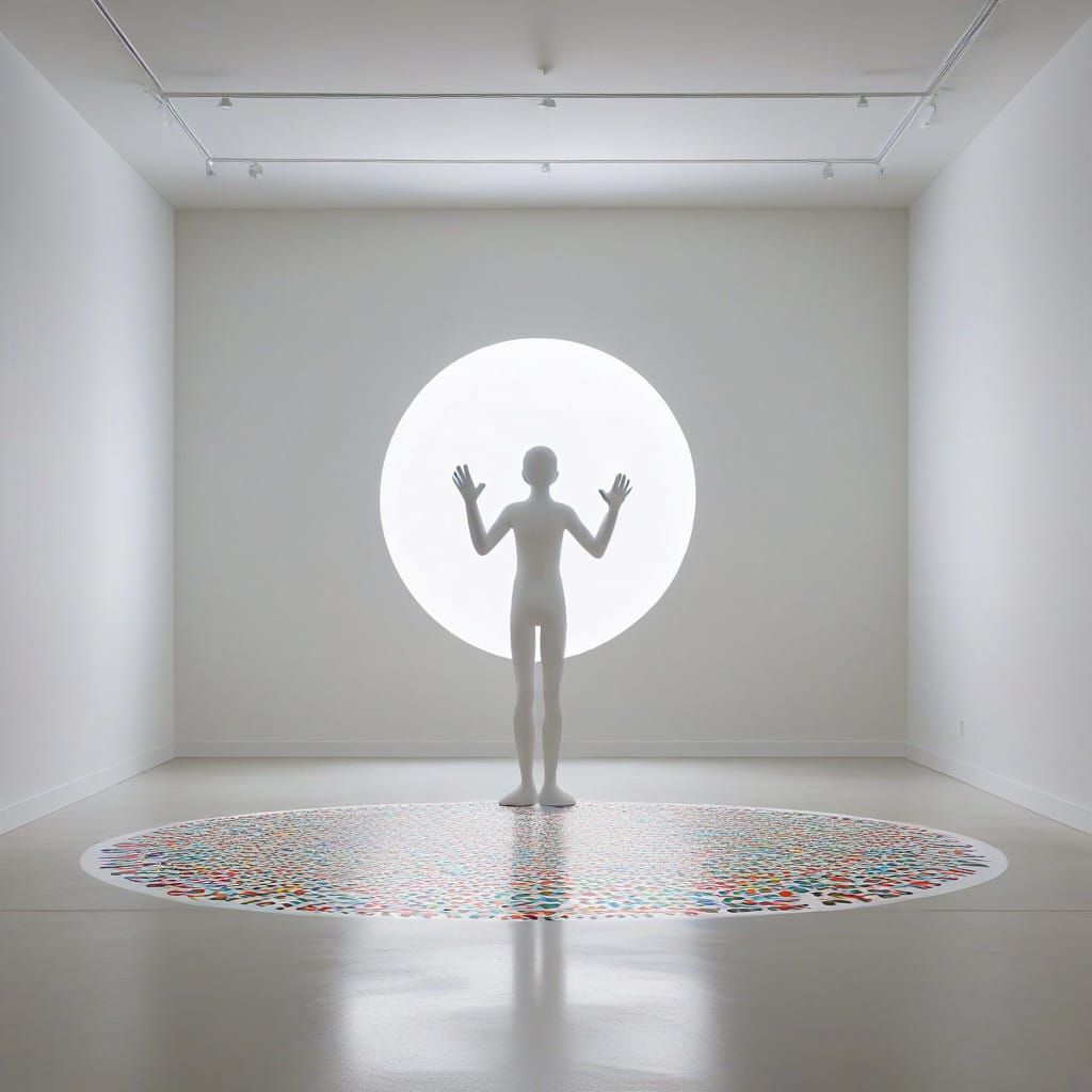 Figure in Minimalist White Space