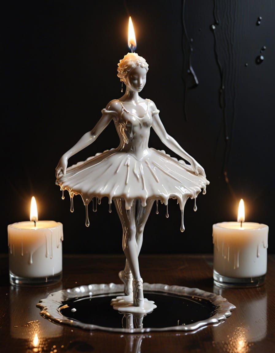 Ballerina Candle Pirouette on Silver Plate