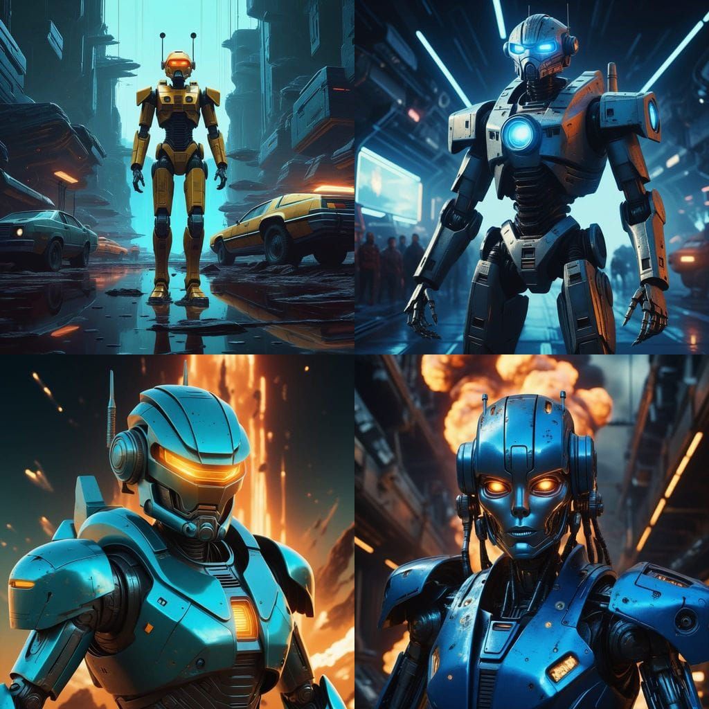 Cyberpunk Goddess Battles Aliens in Cosmic Chaos