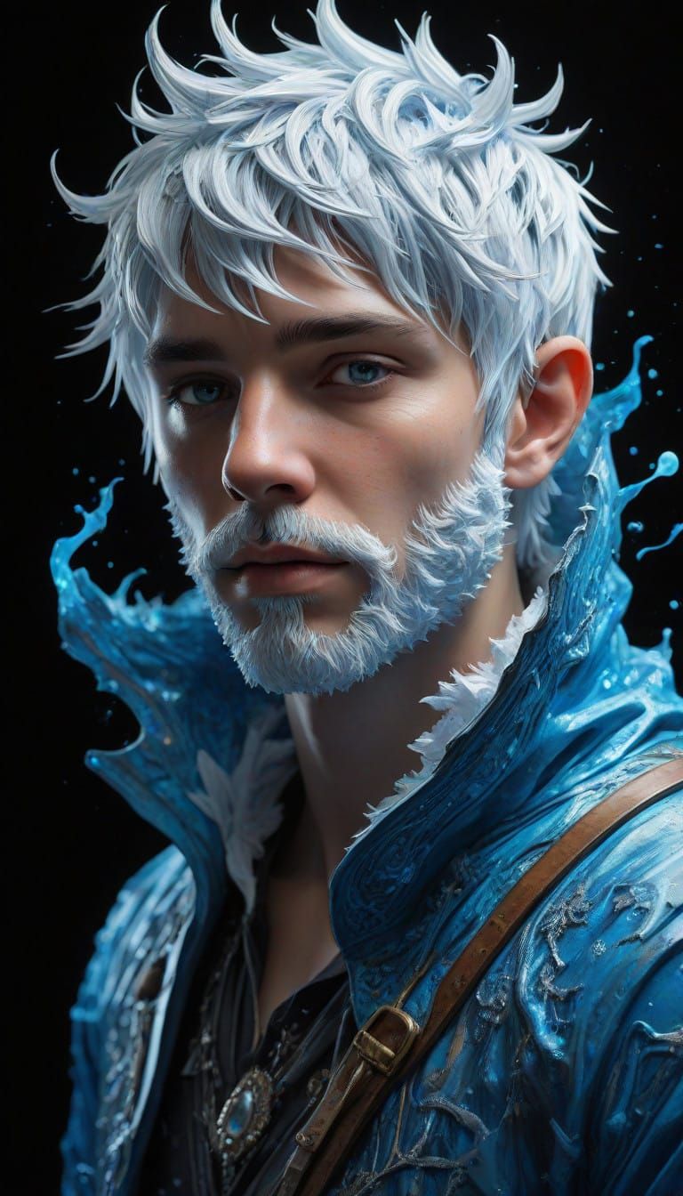 Ethereal Portrait of Jack Frost in Icy Splendor