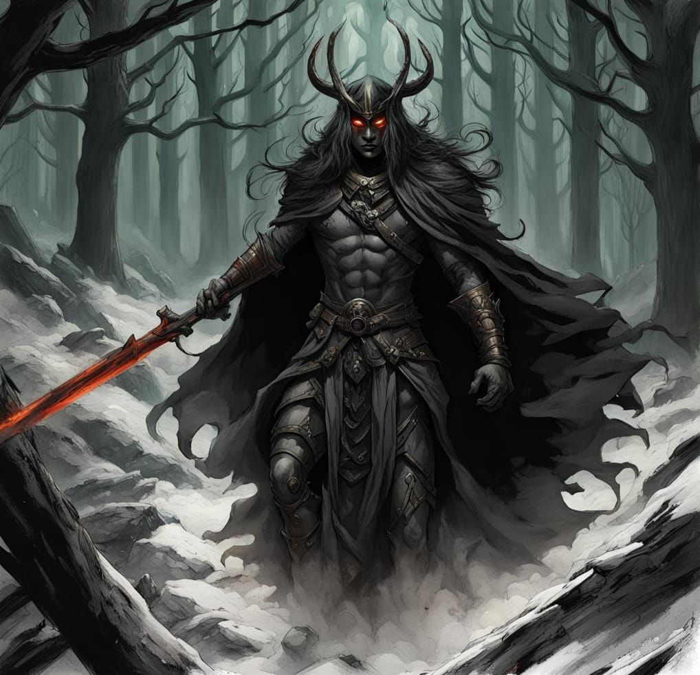 Báleygr Erebus Patrols Dark Forest at Night