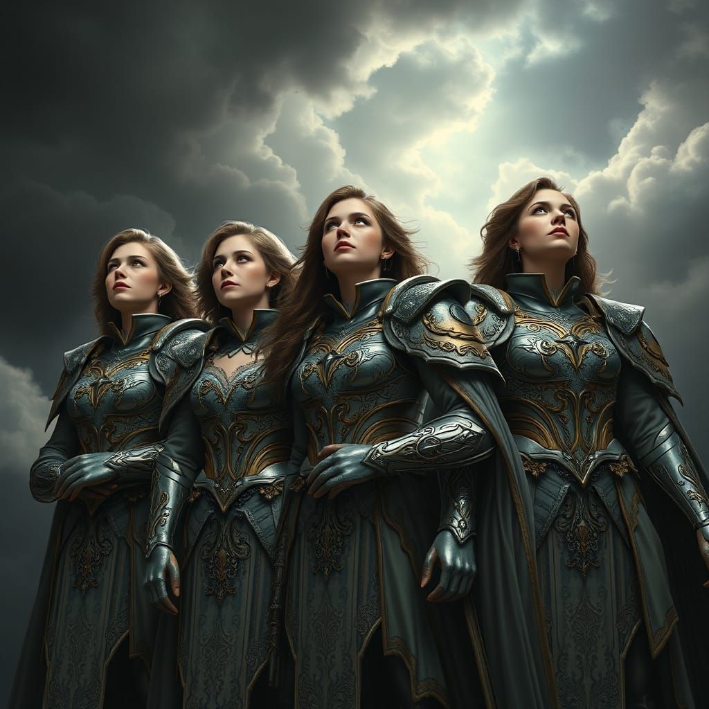 Victorian Warrior Angels in Gothic Light