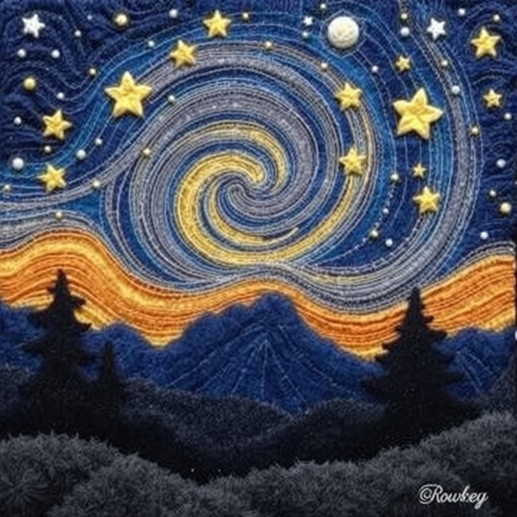 Felted starry night