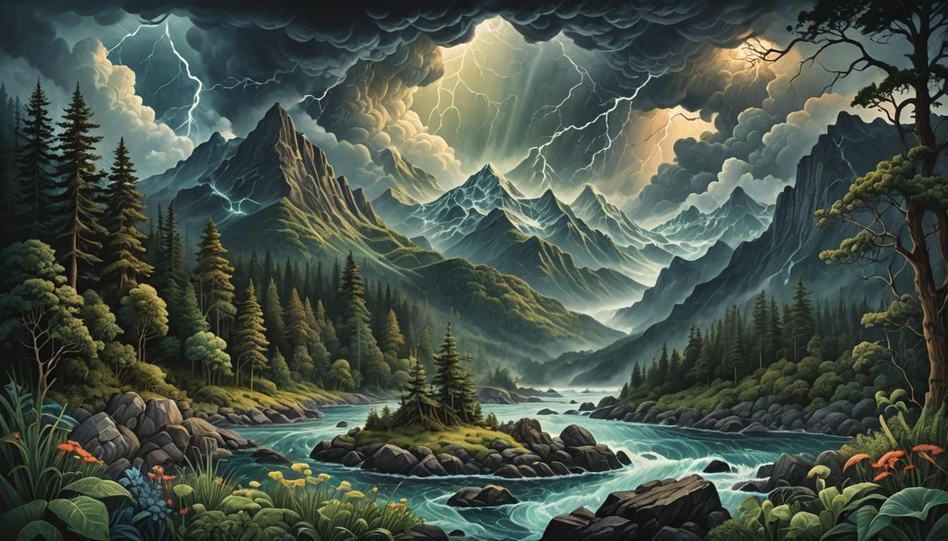 Moody Rainy Day Artworks: Dramatic Landscapes in Nature