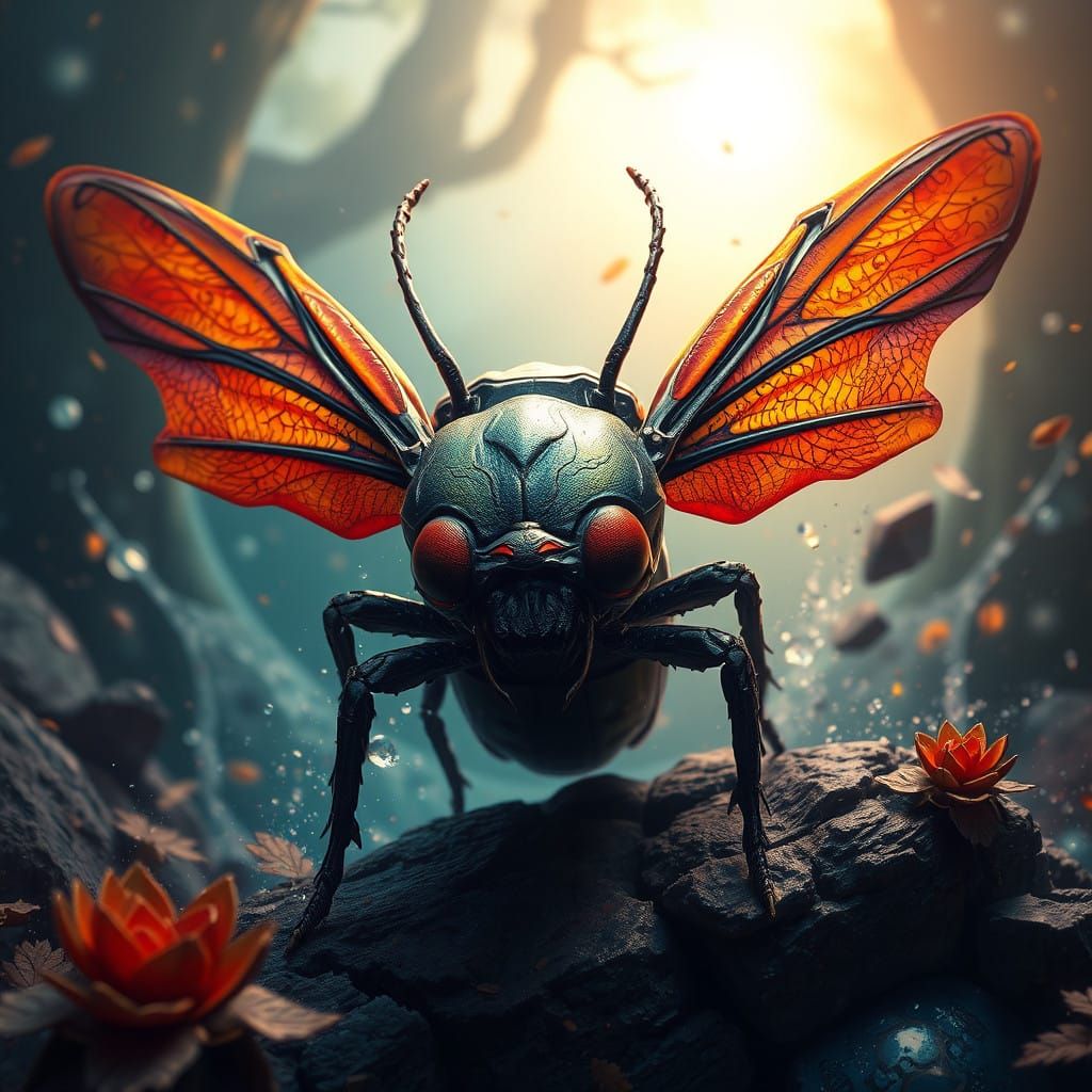 Ethereal Fantasy Creature Takes Flight