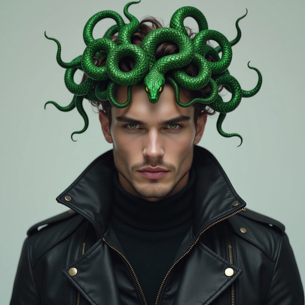 Charismatic Gorgon in Contemporary Digital Art Style