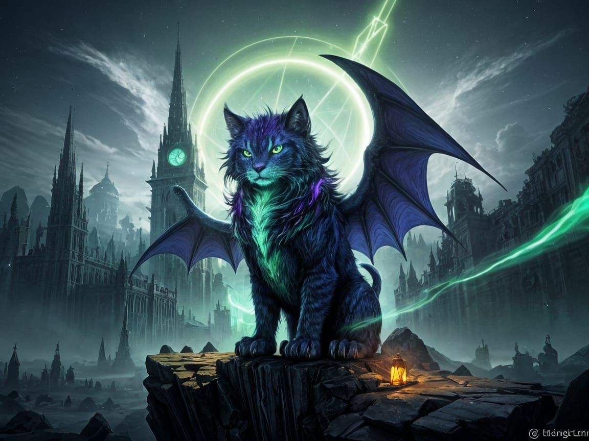 Majestic Arcanis Chimera Radiates Emerald Light