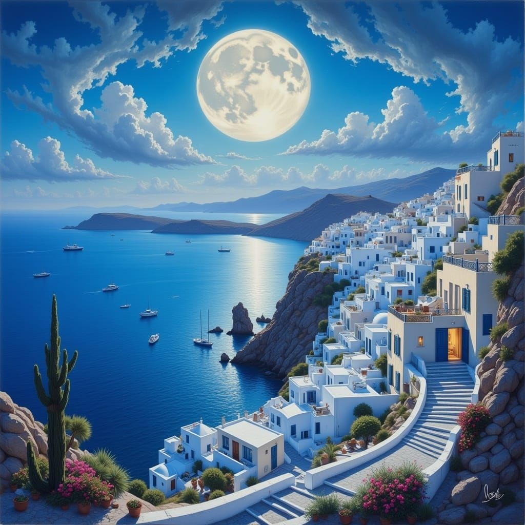 moon above Greece