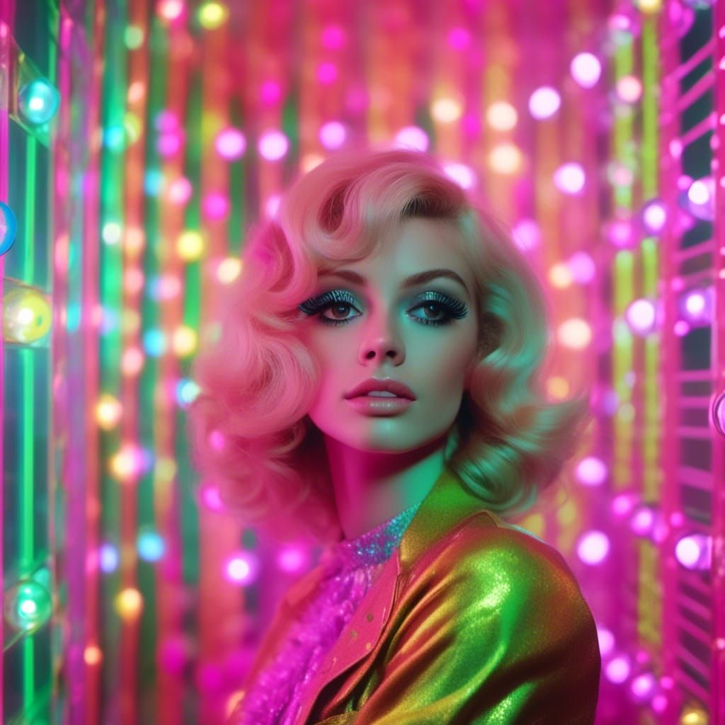 Grungy 70s Disco Portrait in Sixties Mod Style