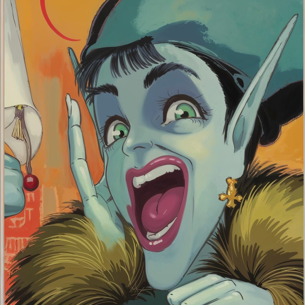 Sci-Fi Graffiti Elves in Googie Style