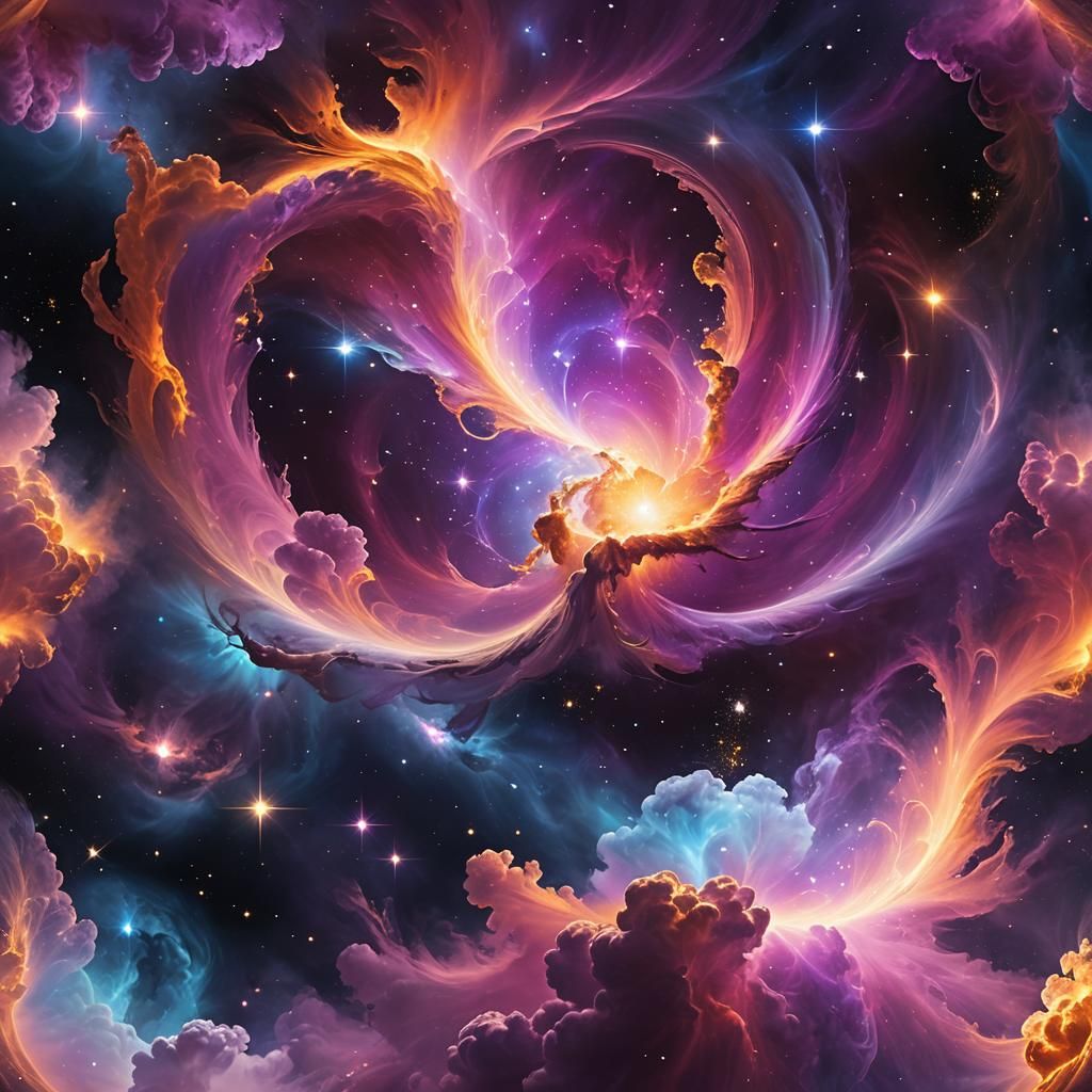 Ethereal Cosmic Womb: A Celestial Nebula