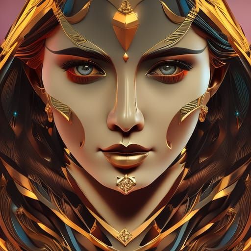 Abstract Collage Portrait of a Beautiful Woman in Pop Art