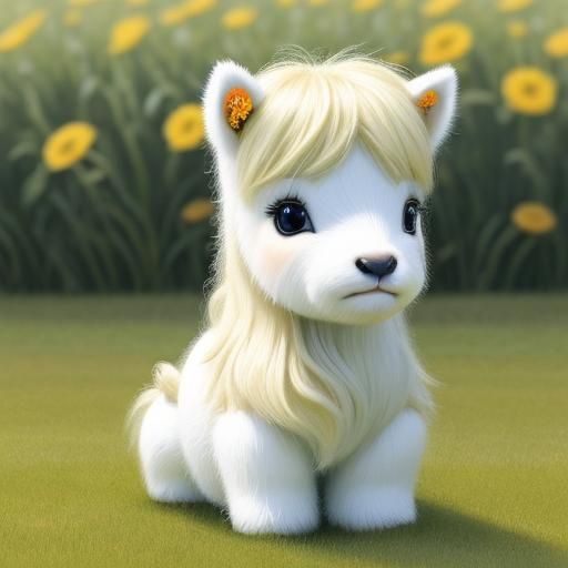 Cute Shetland Pony Foal in Manga Style