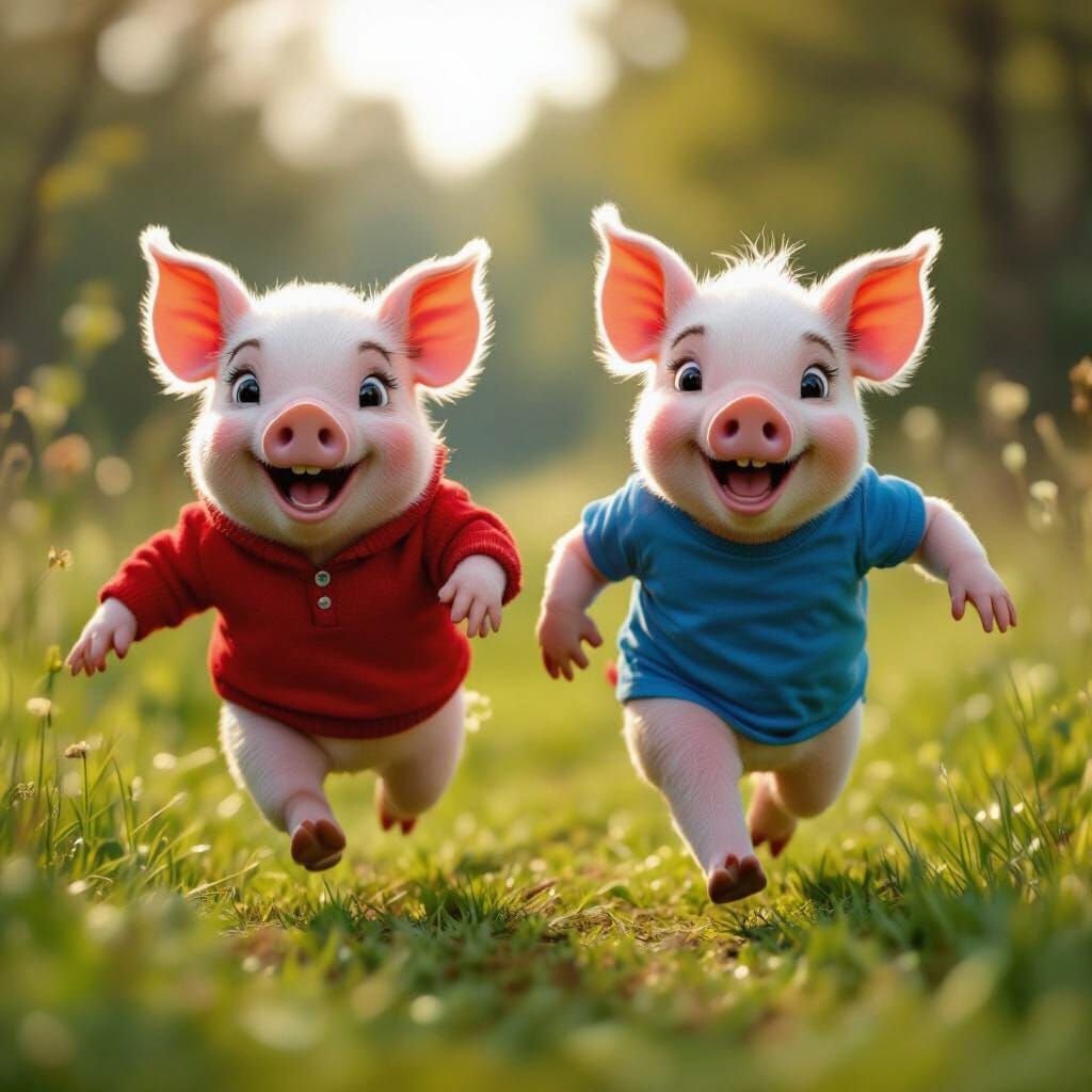 Cute Pigs Running in Campaign Setting