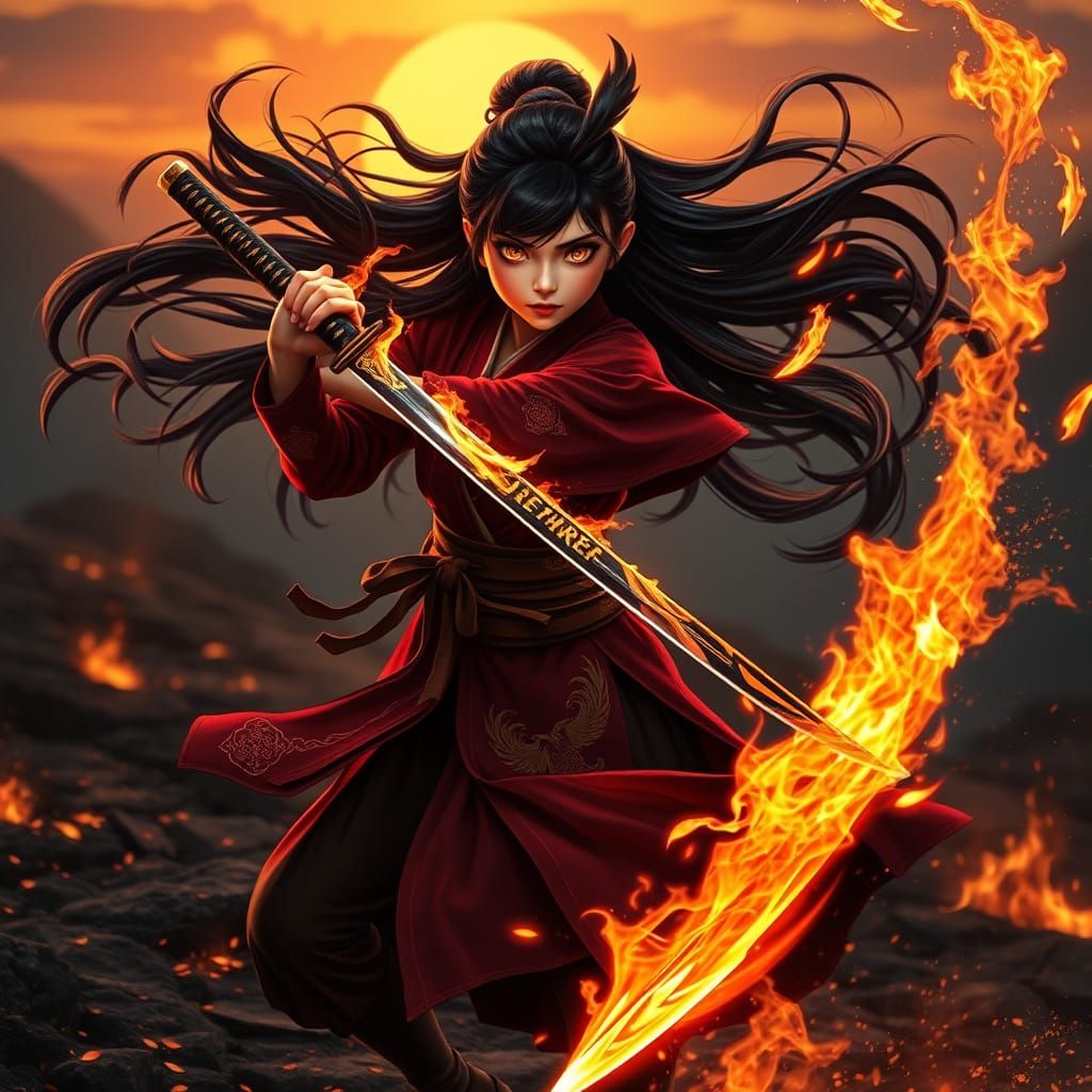 Surreal Demon Slayer Daughter Unleashes Blazing Phoenix Brea...