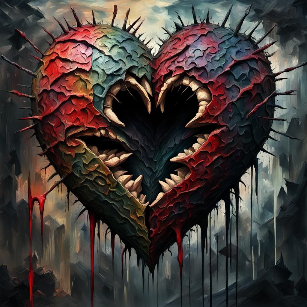 Grotesque Broken Heart: An Impressionist Gothic Masterpiece