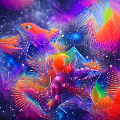 Holographic Cosmic Colors in Astral Illustration