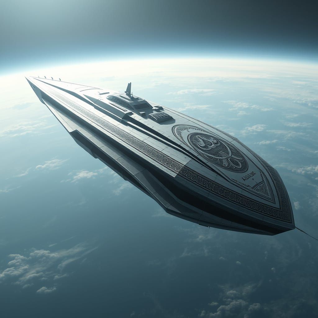 Colossal Spaceship with Islamic Geometry in Photorealistic S...